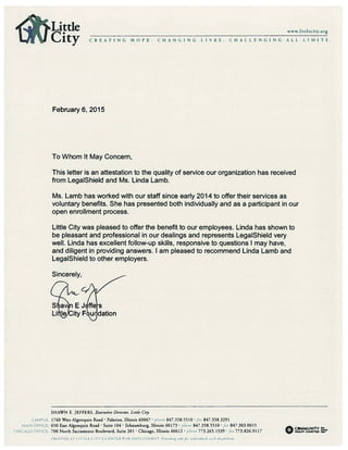 Letter of Recommendation from Little City Foundation
