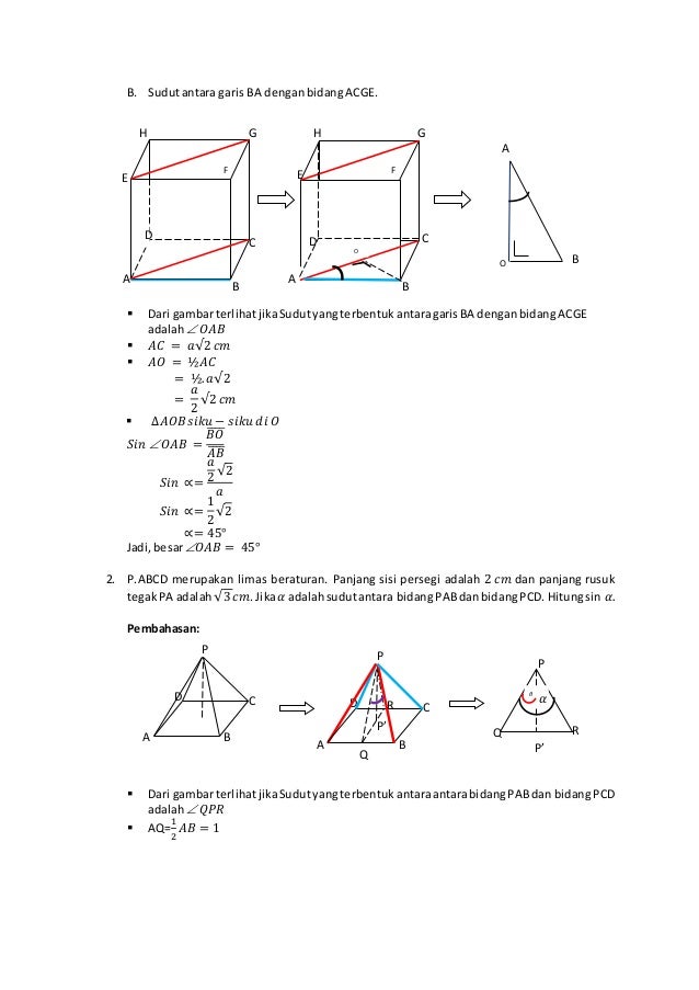 Sudut Pada Bidang Ruang Geometri