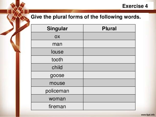 Singular And Plural