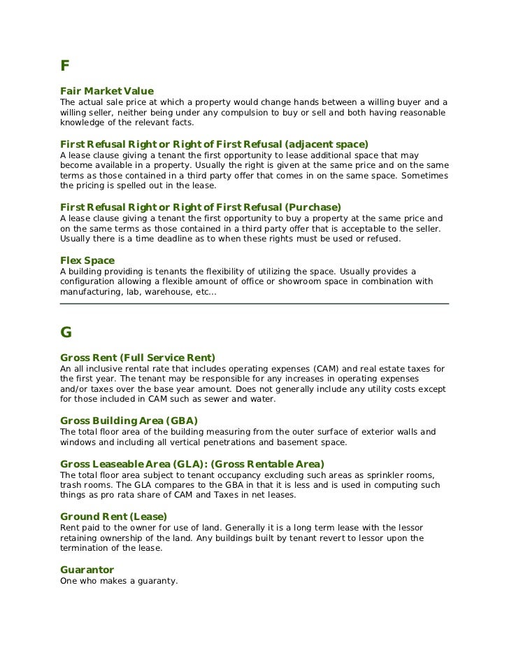 Real Estate Glossary