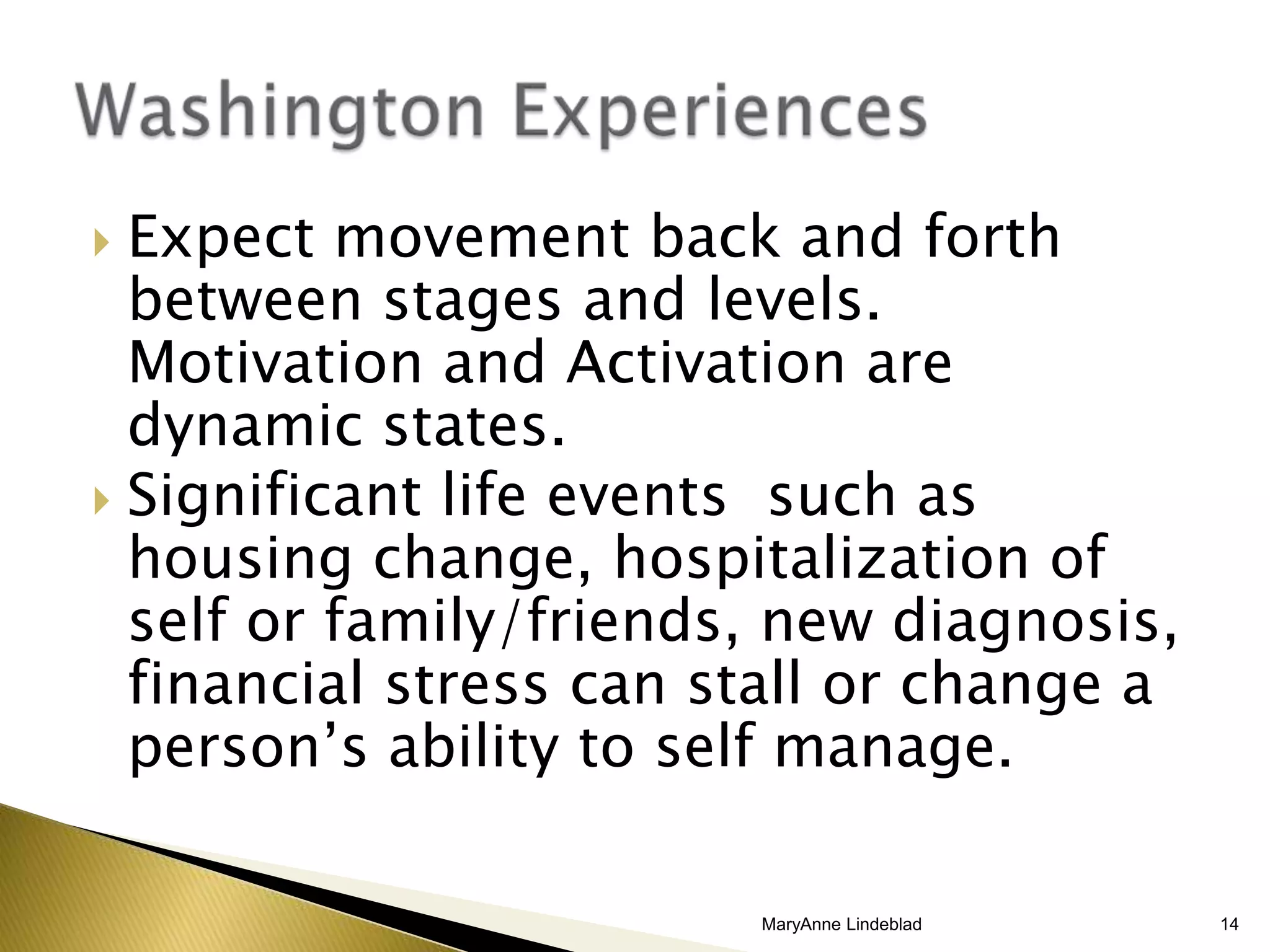 Techniques - open questions, reflective listening, affirming and summarizingMaryAnne Lindeblad6Motivational Interviews (MI)