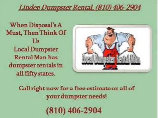 Linden dumpster rental 810 406-2904