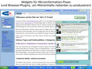 Widgets für Microinformation-Flows
(und Browser-Plugins, um Mikroinhalte nebenbei zu produzieren)
 
