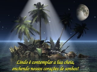 Lindo é contemplar a lua cheia, enchendo nossos corações de sonhos! 