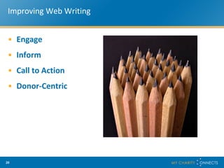 Improving Web Writing Engage Inform Call to Action Donor-Centric 