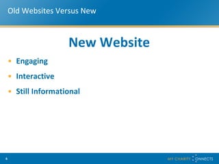 Old Websites Versus New New Website Engaging Interactive Still Informational 