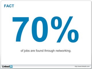 of jobs are found through networking.



                                        http://www.linkedin.com
 
