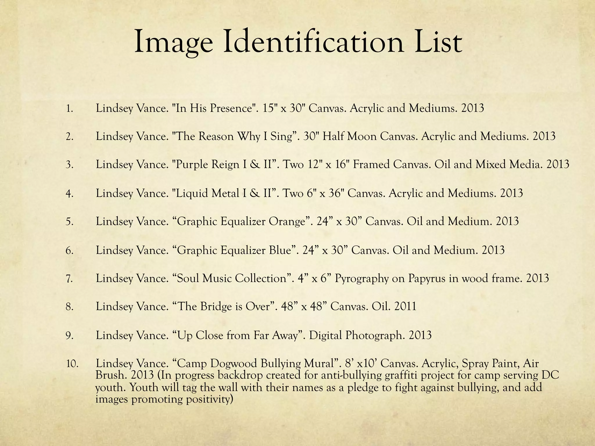 Lindsey vance art samples | PPT