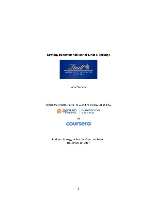 strategy recommendation for lindt sprüngli strategy recommendation