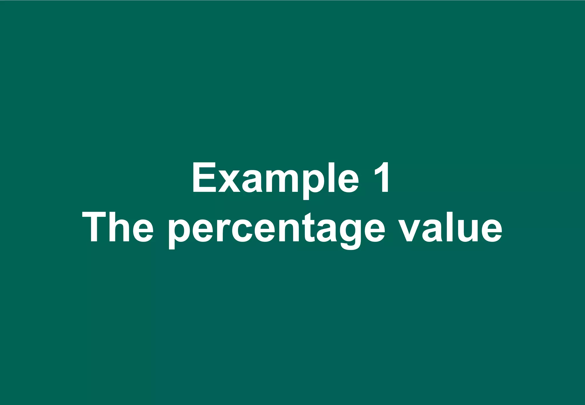 Example 1
The percentage value
 