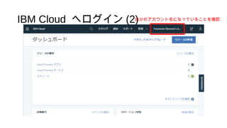 IBM Cloud へログイン (2)自分のアカウント名になっていることを確認
 