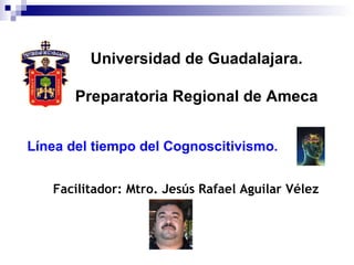 Universidad de Guadalajara. Preparatoria Regional de Ameca Facilitador: Mtro. Jesús Rafael Aguilar Vélez Línea del tiempo del Cognoscitivismo. 
