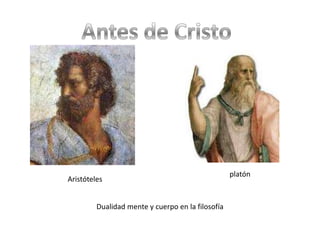 Antes de Cristo platón Aristóteles Dualidad mente y cuerpo en la filosofía 