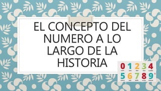 EL CONCEPTO DEL
NUMERO A LO
LARGO DE LA
HISTORIA
 