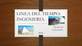 LINEA DEL TIEMPO:
INGENIERIA.
José Quevedo
C.I:29,705,5597.
Mérida
 