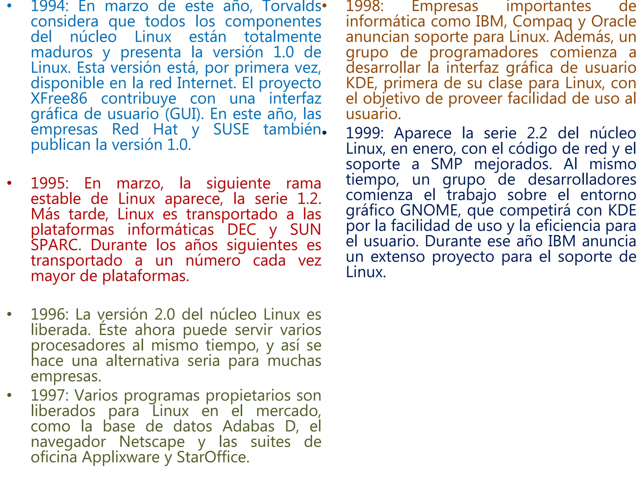 Linea del tiempo de linux | PPTX