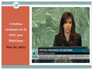 Cristina
reclamó en la
  ONU por
  Malvinas

Nov 21, 2011
 
