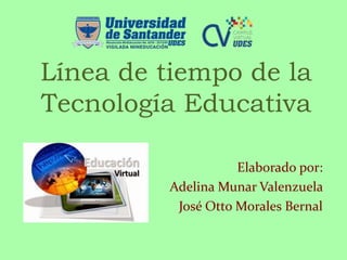 Línea de tiempo de la
Tecnología Educativa
Elaborado por:
Adelina Munar Valenzuela
José Otto Morales Bernal
 