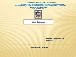 REPÚBLICA BOLIVARIANA DE VENEZUELA
MINISTERIO PARA DEL PODER POPULAR PARA LA DEFENSA
UNIVERSIDAD NACIONAL EXPERIMENTAL POLITÉCNICA DE LAFUERZAS
ARMADA BOLIVARIANA
NUCLEO TÁCHIRA
 