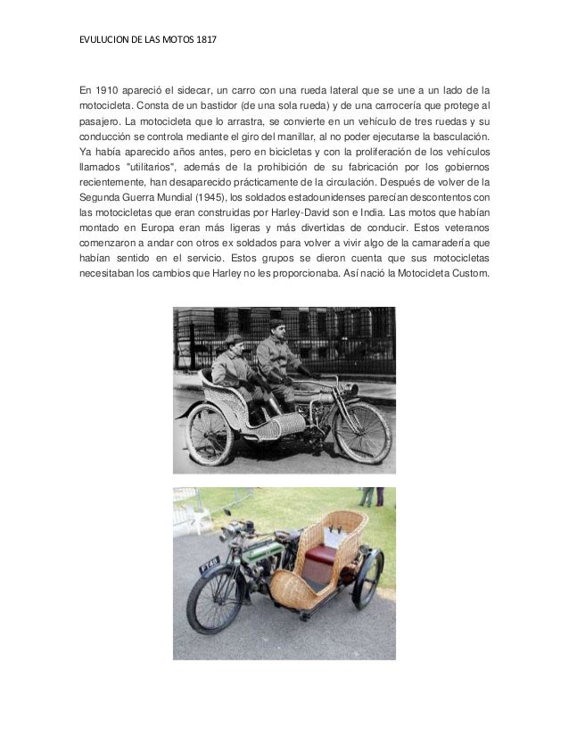 Linea de tiempo de la evolucion de las motos