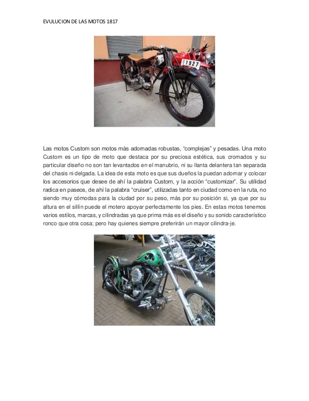 Linea de tiempo de la evolucion de las motos