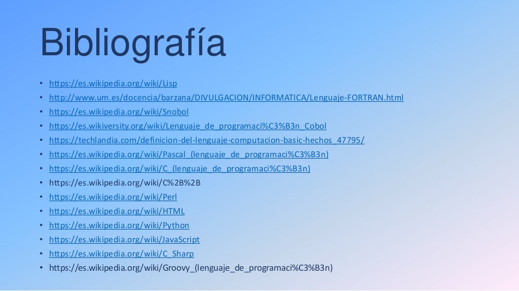 Linea de tiempo de la historia de los lenguajes de programacion