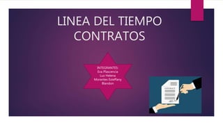 LINEA DEL TIEMPO
CONTRATOS
INTEGRANTES:
Eva Plascencia
Luz Helena
Morantes Esteffany
Blandon
 