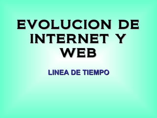 EVOLUCION DE INTERNET Y WEB LINEA DE TIEMPO 