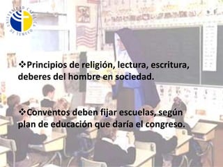  El reglamento obligo a crear escuelas para niñas