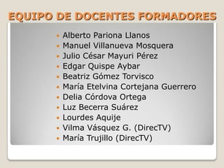 RECOMENDACIONES FINALESPortal de inicio Perú Educa: wwwperueduca.edu.pe