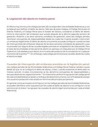 Secretaría de Salud
Gobierno de México Lineamiento Técnico para la atención del Aborto Seguro en México
19
b. Legislación ...