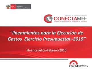 “lineamientos para la Ejecución de
Gastos Ejercicio Presupuestal -2015”
Huancavelica-Febrero-2015
 