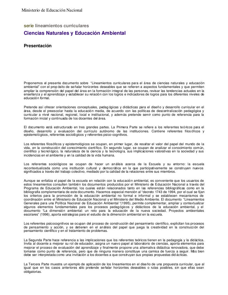 Estandares Ciencias Naturales Men Pdf