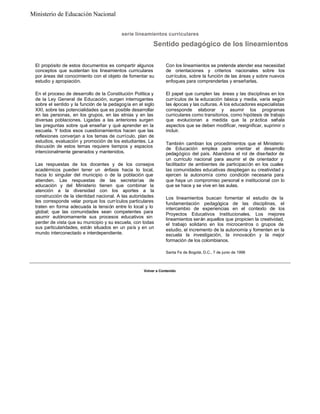 Ministerio de Educación Nacional


                                          serie lineamientos curriculares

            ...