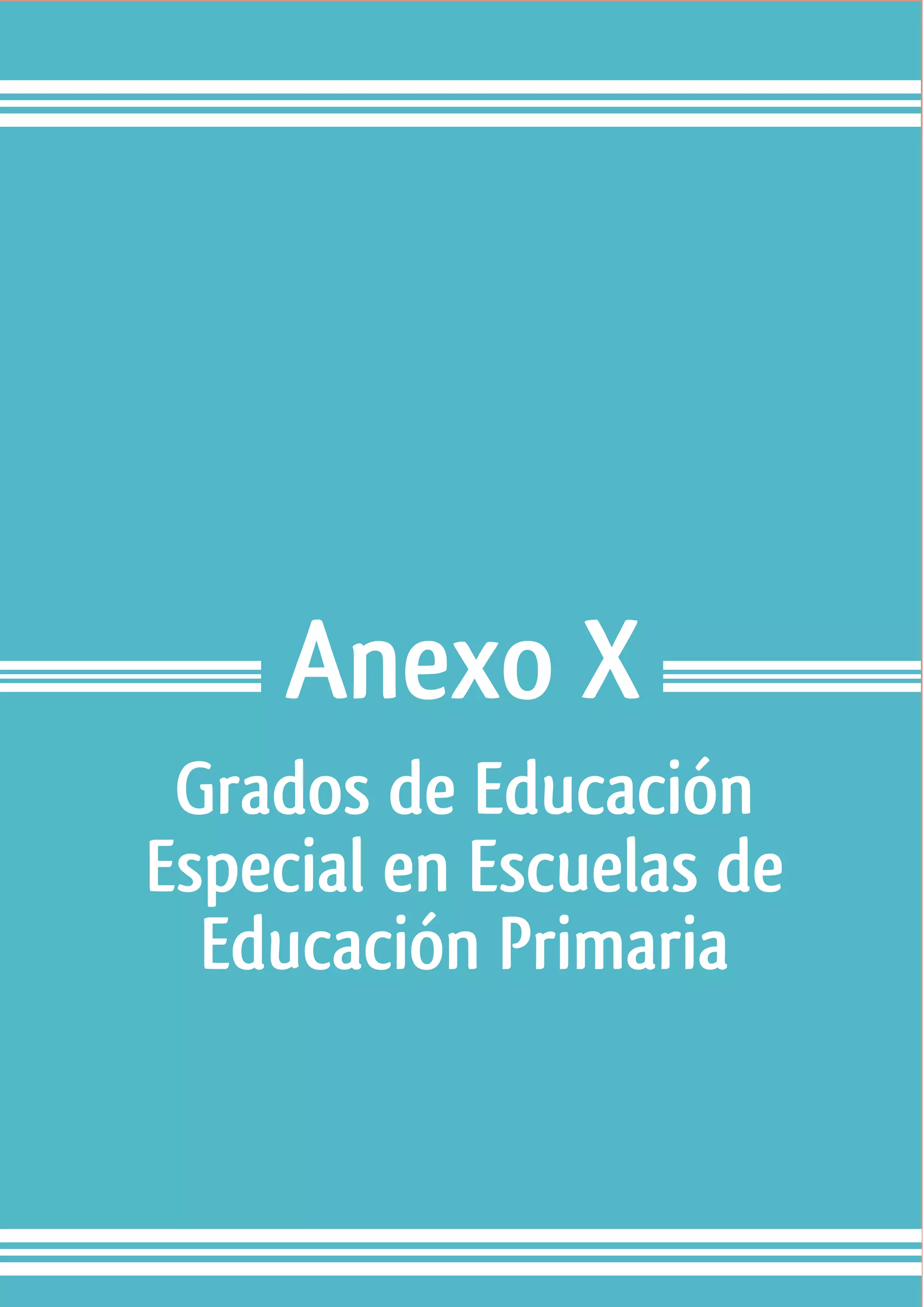 Anexo X
              Grados de Educación
             Especial en Escuelas de
               Educación Primaria


257 - Pag.
 