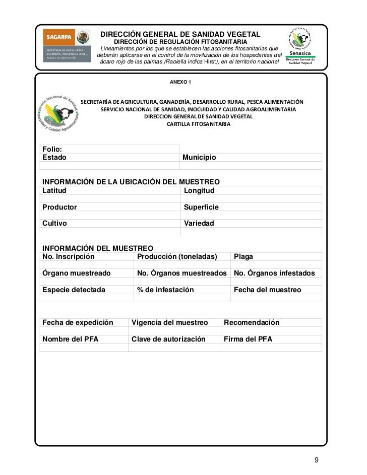 Lineamientos para aplicar medidas ácaro rojo 050912
