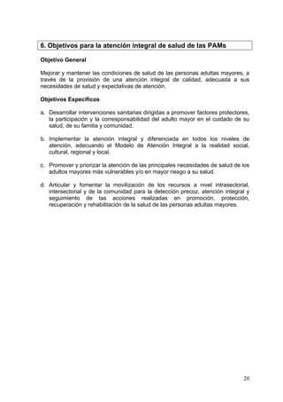 Lineamientos para la atencion de personas adultas mayores peru | PDF