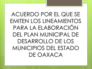 Lineamientos para el plan municipal de Desarrollo | PDF