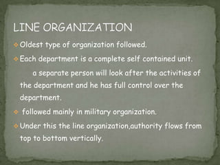Oldest type of organization followed.