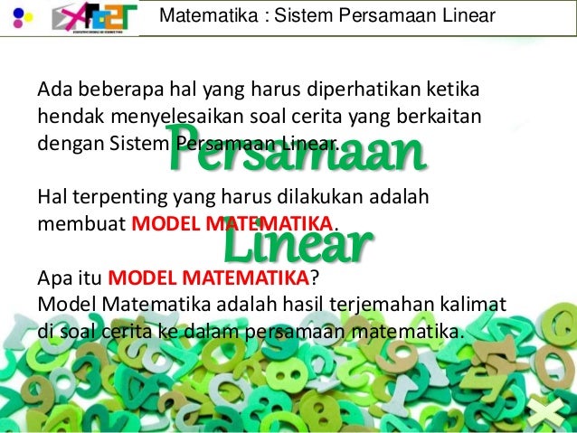 Sistem persamaan dan pertidaksamaan Linear