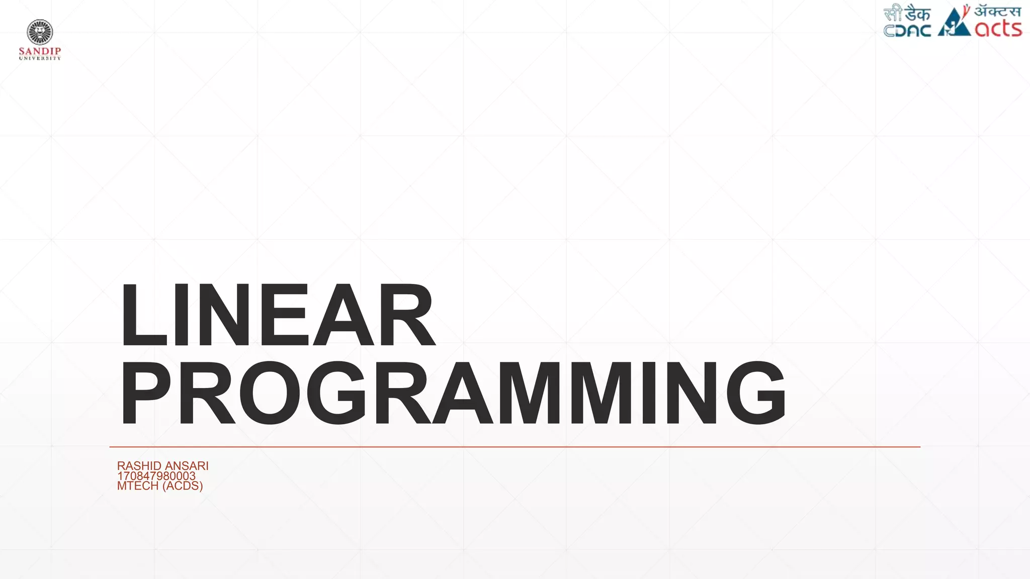 Linear Programming | PPT