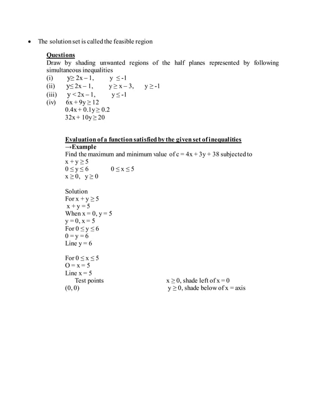 LINEAR PROGRAMING | DOCX | Physics | Science