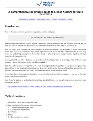 Linear algebra | PDF