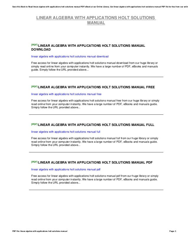 linear algebra with applications jeffrey holt pdf download