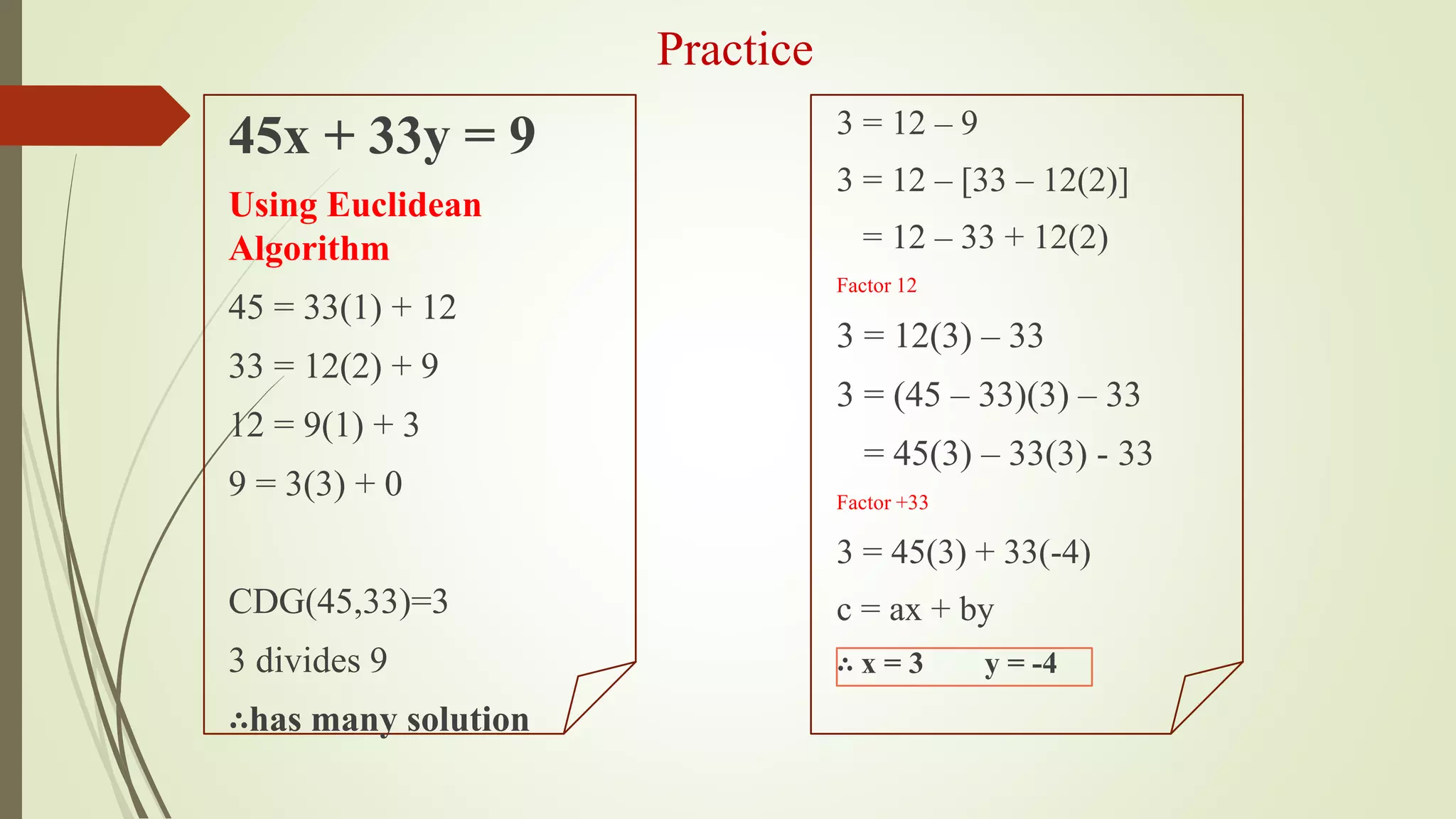 Linear diophantine equations pptx