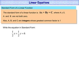 Linear Function Formula