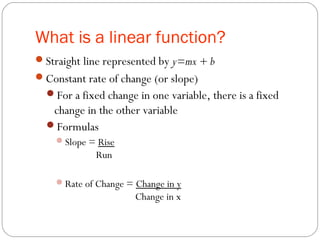 Linear functions and modeling | PPT