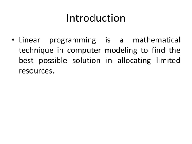 Linear programming | PPT