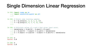 Single Dimension Linear Regression
 