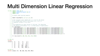 Multi Dimension Linear Regression
 